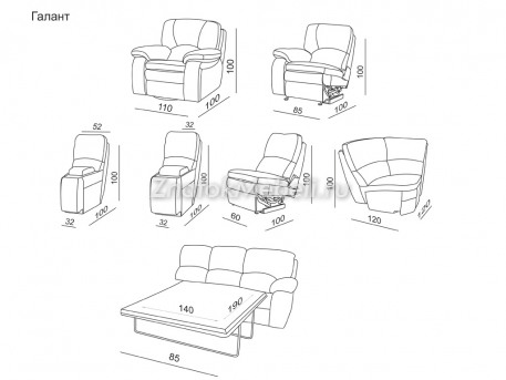 Угловой диван "Галант" (реклайнер) с фото и ценой - Фотография 4