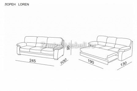 Диван с механизмом дельфин "Лорен" кремовый с фото и ценой - Фотография 7