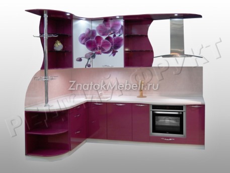 Кухня "Гламур (Орхидеи)" с фото и ценой - Фотография 1
